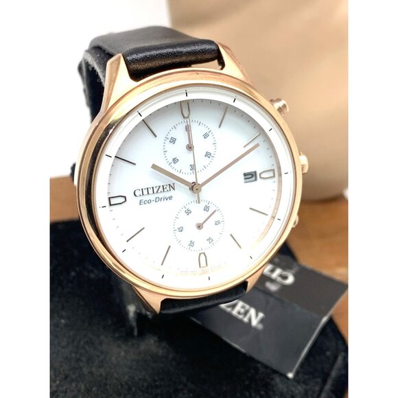 Citizen Women's Watch FB2003-05A Eco-Drive Chronograph White Dial Rose Gold 39mm - Picture 13 of 14